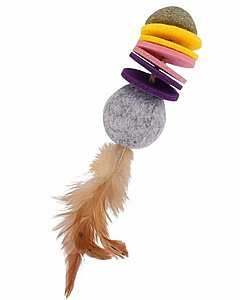 צעצוע Wouapy כדור לבד ונוצות לחתול Unico 215433 צעצוע Wouapy כדור לבד ונוצות לחתול Unico 215433