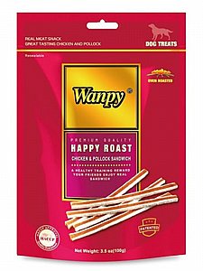 חטיף Wanpy רצועות סנדוויץ 100 גר חטיף Wanpy רצועות סנדוויץ 100 גר
