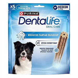 פורינה Pro Plan DentaLife חטיף דנטלי לכלבים מגזע בינוני (12-25 ק"ג) אריזת 115 גרם פורינה Pro Plan DentaLife חטיף דנטלי לכלבים מגזע בינוני (12-25 ק"ג) אריזת 115 גרם