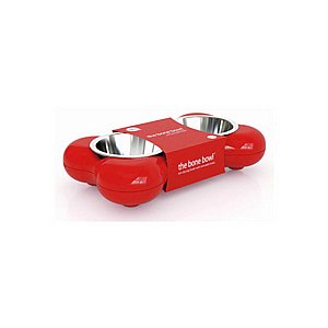 קערת האכלה כפולה בצורת עצם - צבע אדום - THE BONE DOUBLE BOWL CHIEN - מבית וופי קערת האכלה כפולה בצורת עצם - צבע אדום - THE BONE DOUBLE BOWL CHIEN - מבית וופי